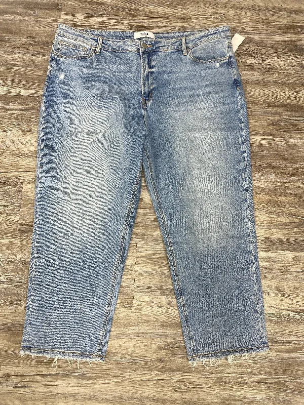 Blue Denim Jeans Straight Mica, Size 22