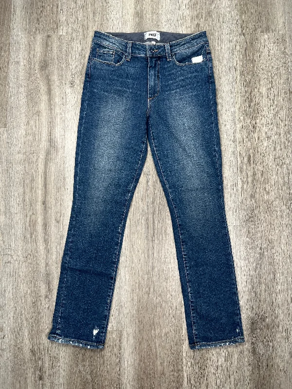 Blue Denim Jeans Straight Paige, Size 4