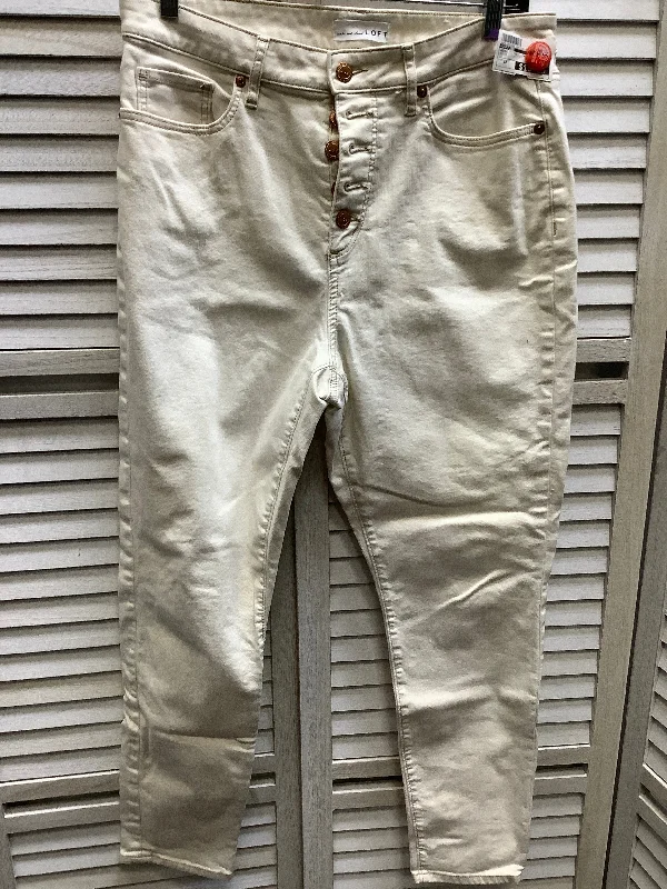 White Denim Jeans Skinny Loft, Size 10