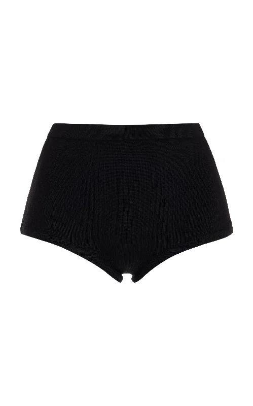 Aris Knit Short in Black Merino Wool