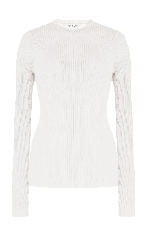 Browning Knit Sweater in Ivory Cashmere Silk