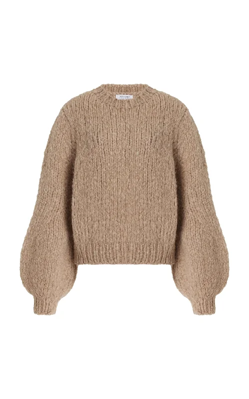 Clarissa Knit Sweater in Camel Welfat Cashmere