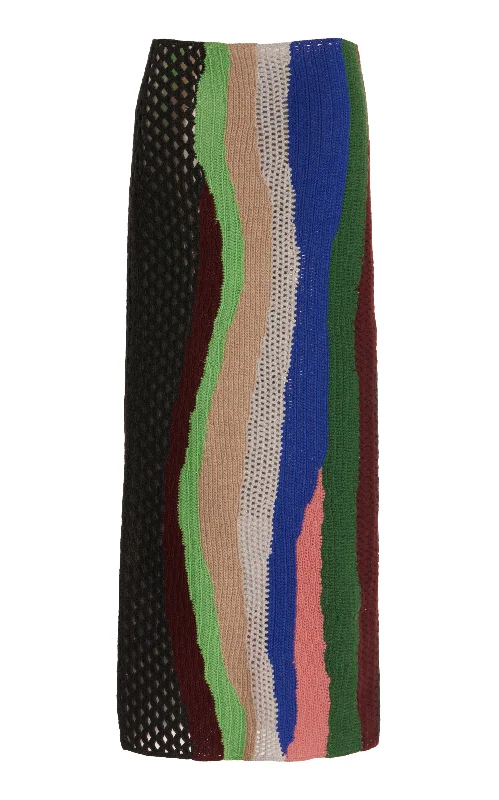 Fatima Crochet Maxi Skirt in Multi Cashmere