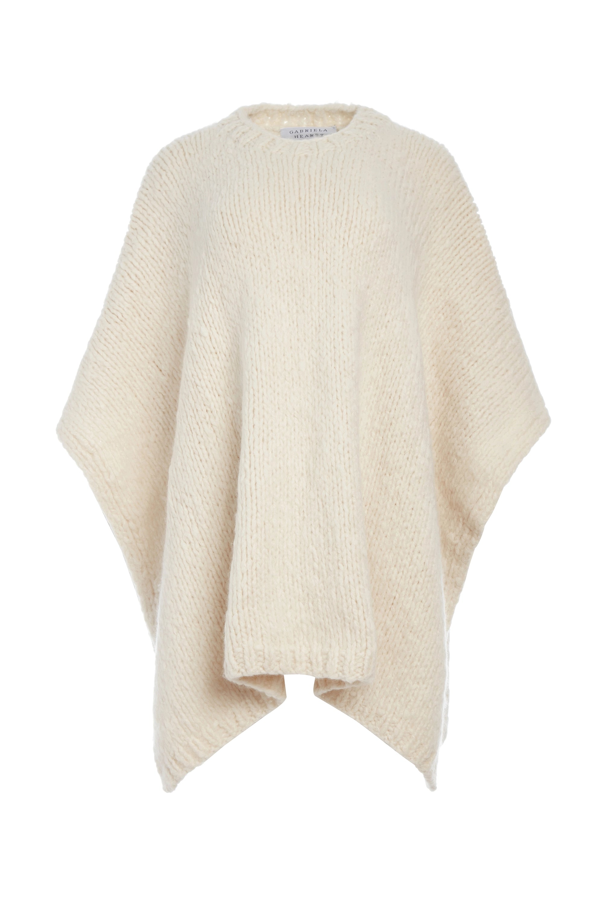 Lyla Knit Poncho in Ivory Welfat Cashmere