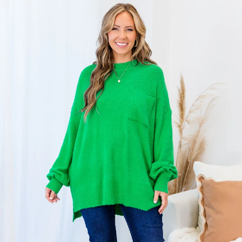 Reliable Love Sweater, Kelly Green