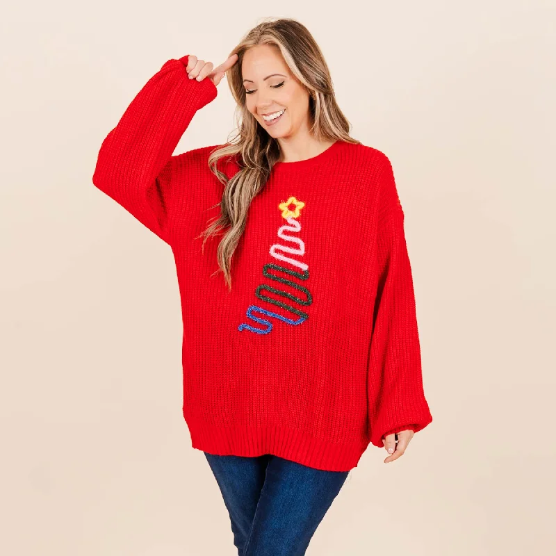 Star On Top Sweater, Red