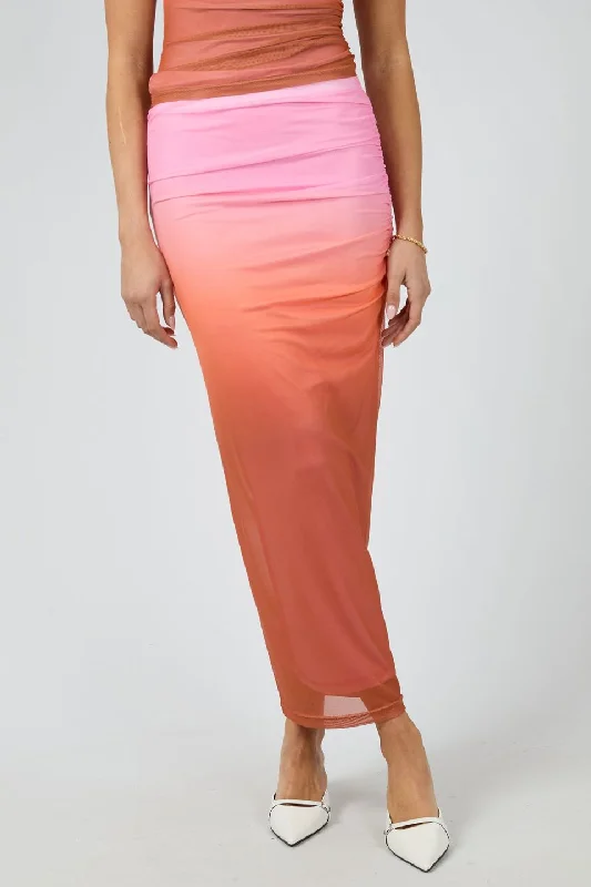 Camilla Sunset Pink Midi Skirt