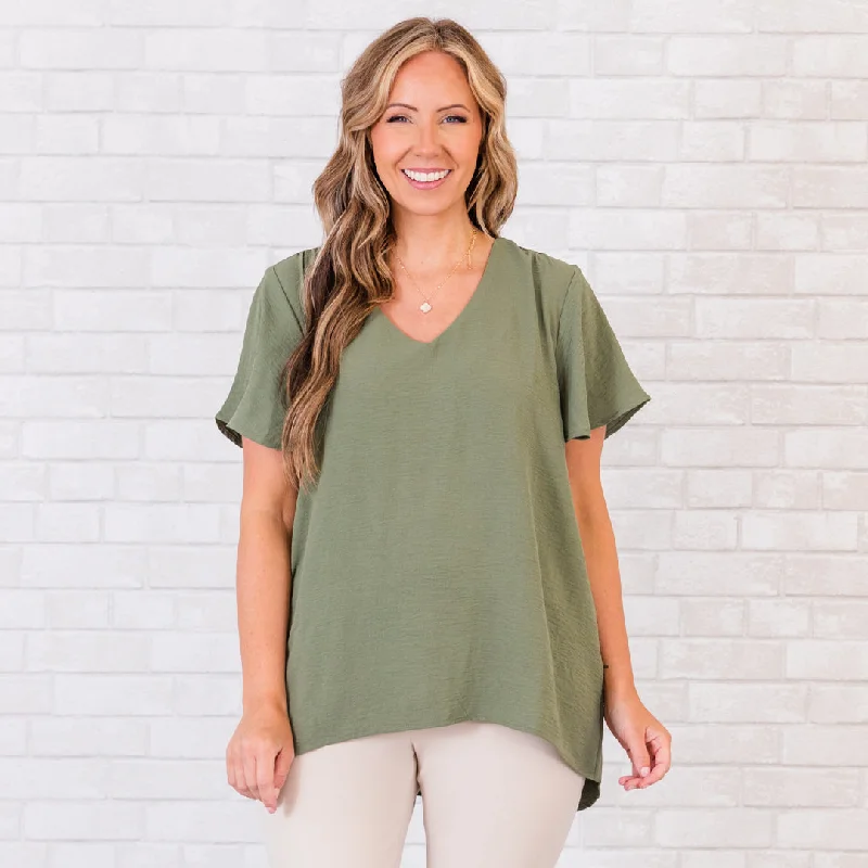 Capital Blouse, Light Olive