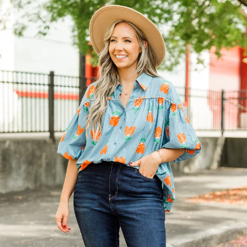 Meadow Muse Blouse, Light Blue