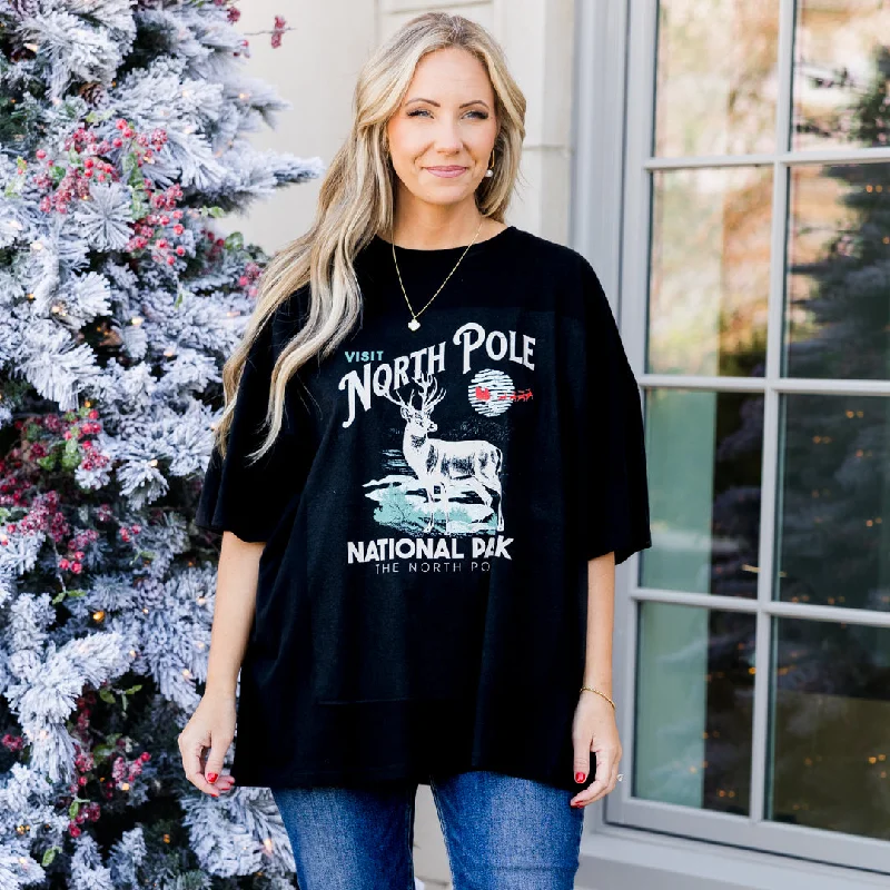 North Pole National Park Boyfriend Tee, Black