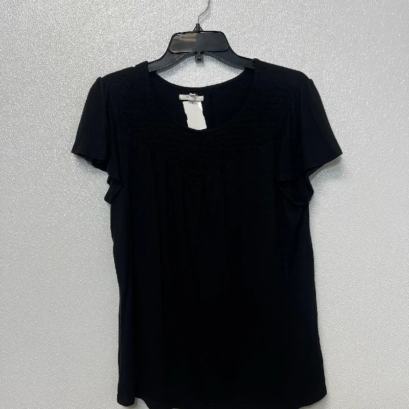 Top Short Sleeve Basic By Maurices In Black, Size: M