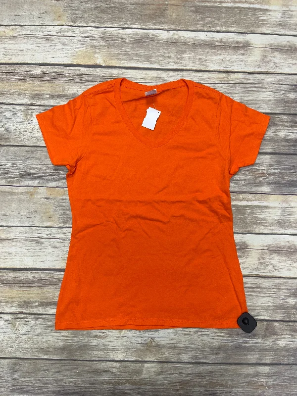 Top Short Sleeve By Cme In Orange, Size: M