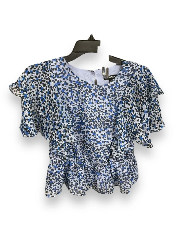 Top Short Sleeve By Express In Blue, Size: M