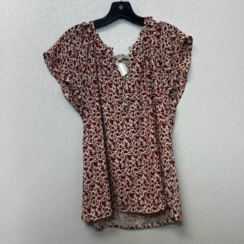 Top Short Sleeve By Loft O In Rust, Size: S