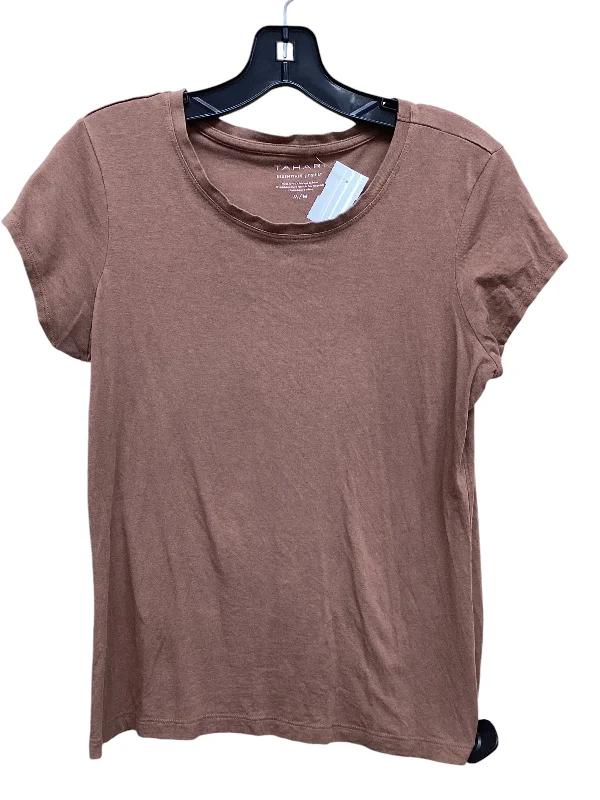 Top Short Sleeve By Tahari By Arthur Levine In Brown, Size: M