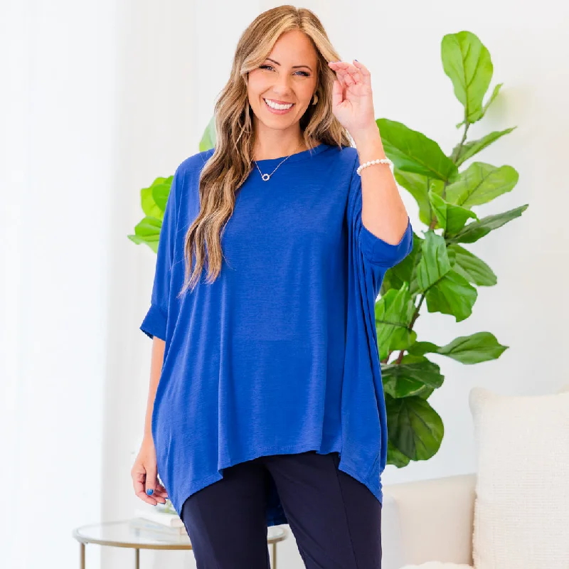 Tropical Breeze Top, Royal Blue