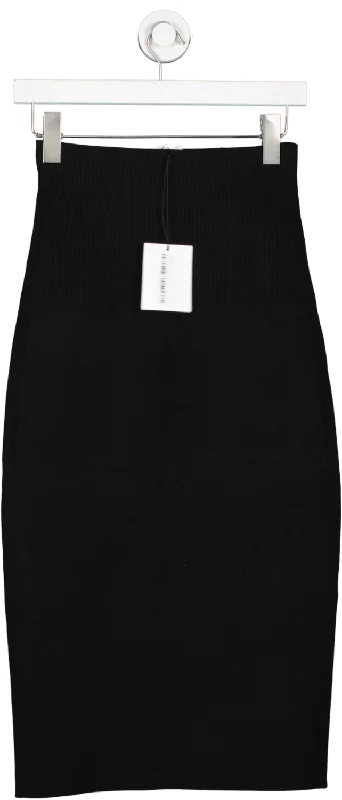 Victoria Beckham Black Fitted Midi Skirt UK 8