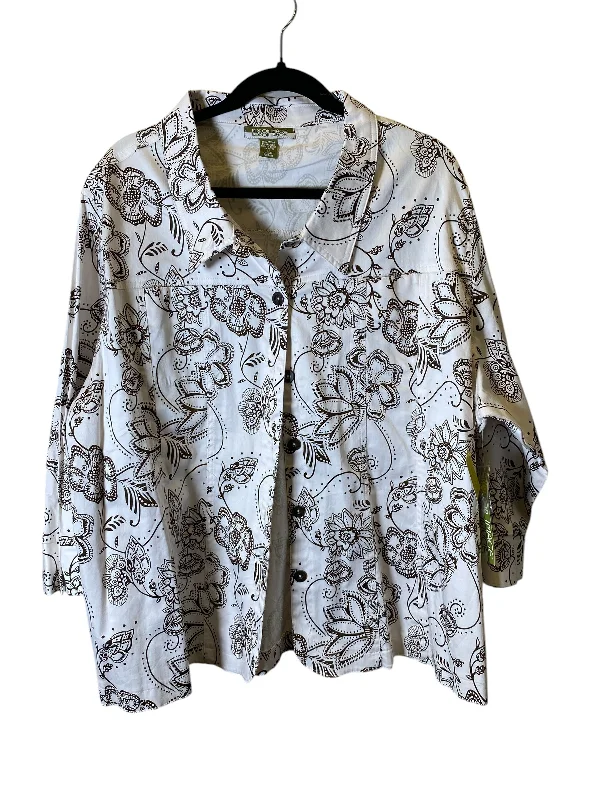 Blouse Long Sleeve By Cmc In Floral Print, Size: 3x