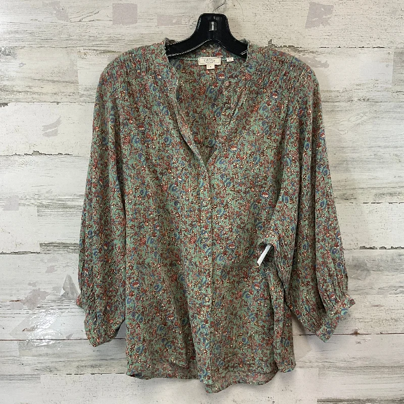 Blouse Long Sleeve By Fatface In Green, Size: S