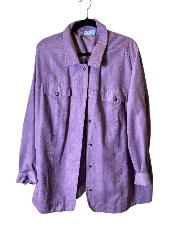 Blouse Long Sleeve By Liz And Me In Purple, Size: 3x