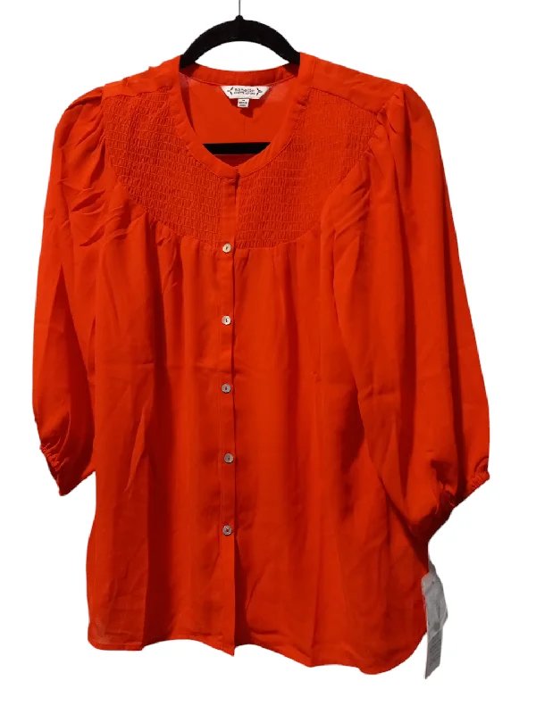 Blouse Long Sleeve By Nanette By Nanette Lepore In Orange, Size: M