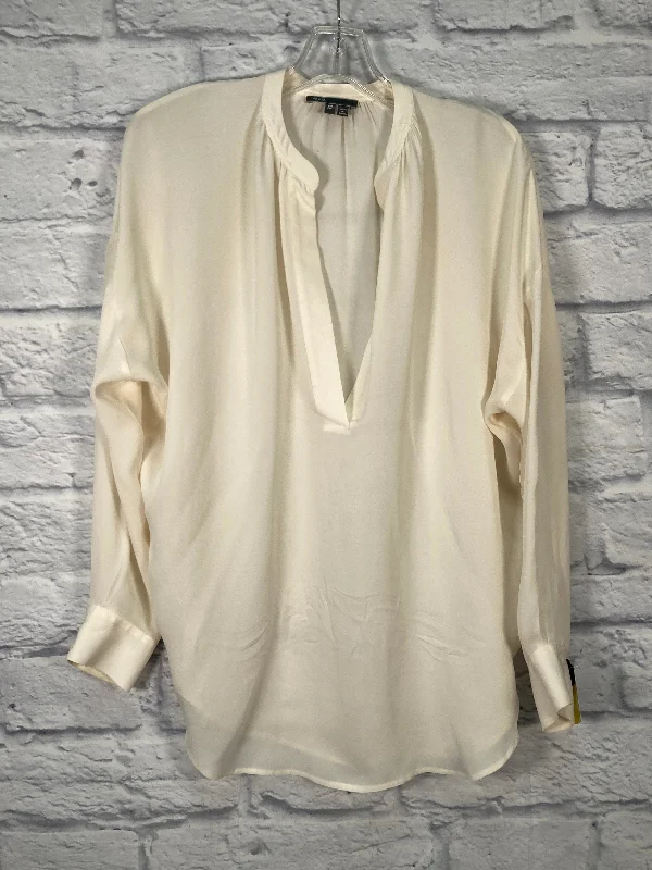 Blouse Long Sleeve By Vince In Cream, Size: Xs