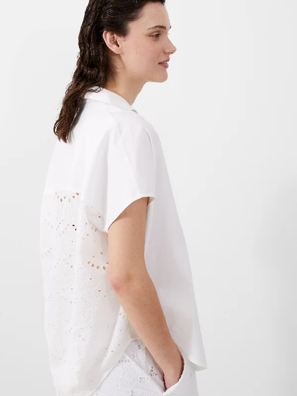 Cele Cap Sleeve Broderie Popover Shirt