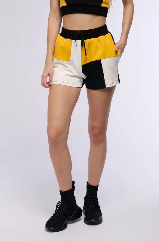 ON THE GO COLOR BLOCK TIE WAIST SHORT