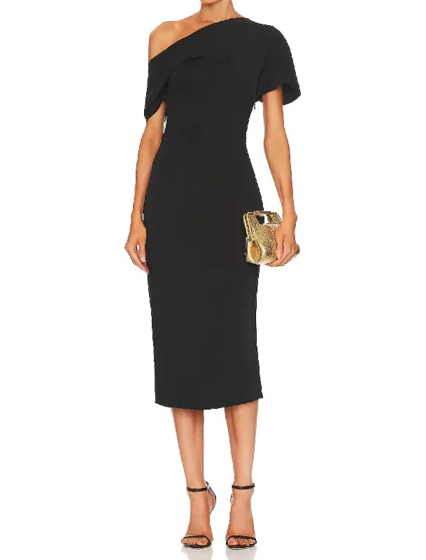 Alexis Midi Dress In Black