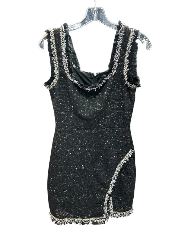 Dress Party Short By Francesca's In Black & Silver, Size: S