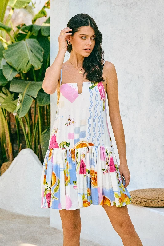 Tutti Blue Tropical Mini Dress