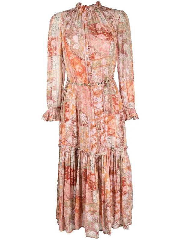 Zimmermann Kaleidoscope Tubular Midi Red Swirl Floral