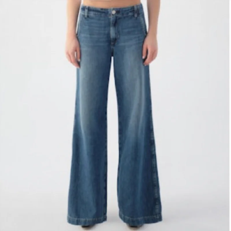 Edith Wide Leg Trouser Jeans In Romance