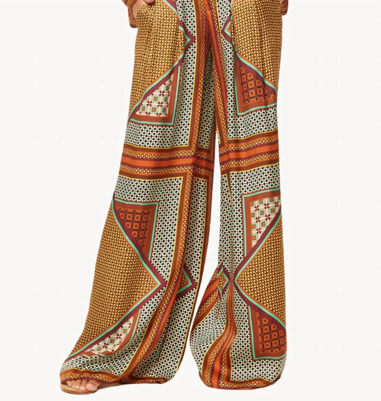 Lemor Wide Leg Pants In Positano Scarf