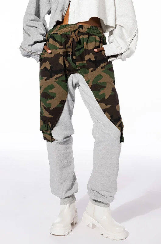 SELFISH HEART CAMO COLOR BLOCKED JOGGERS