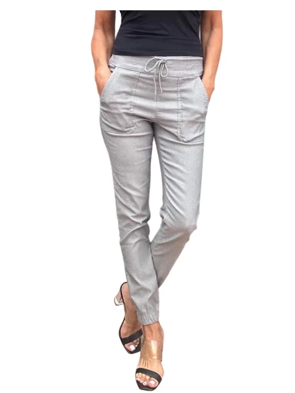 Tali Herringbone Ankle Pants In Gray