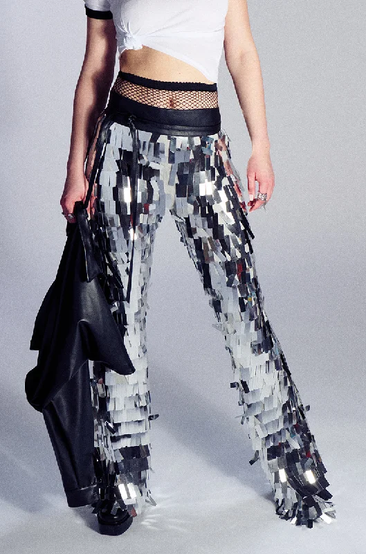 VAL STRETCH SEQUIN PANT IN SILVER