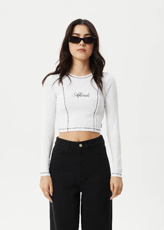 AFENDS Womens Notice - Long Sleeve Tee - White