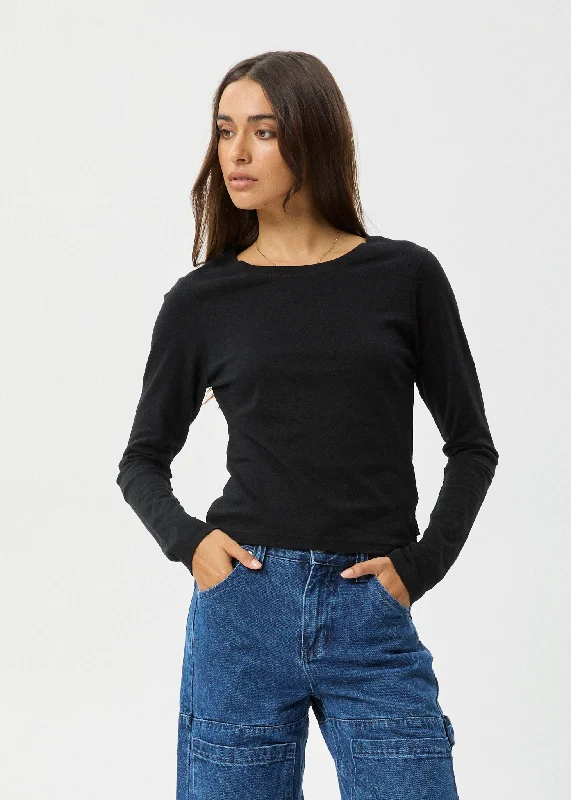 AFENDS Womens Elevate - Long Sleeve Tee - Black