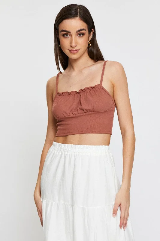 Brown Crop Top