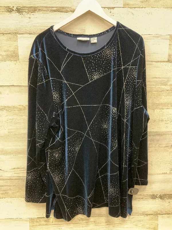 Top Long Sleeve By Alfred Dunner In Blue, Size: 3x