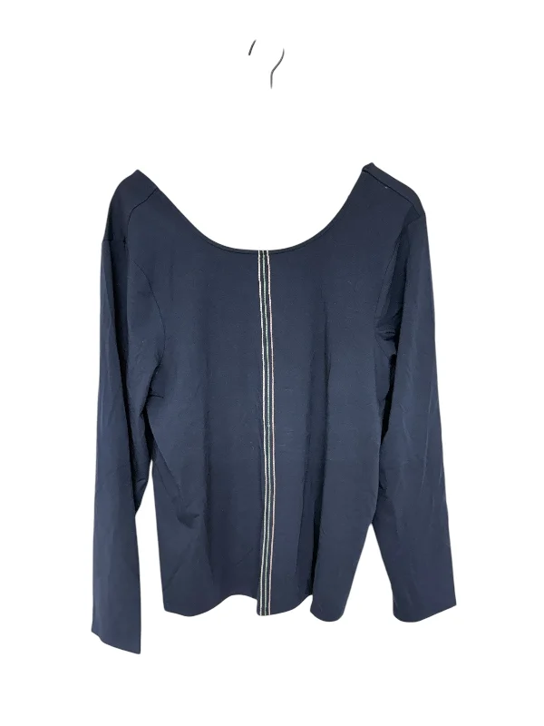 Top Long Sleeve By Clothes Mentor In Navy, Size: Xl