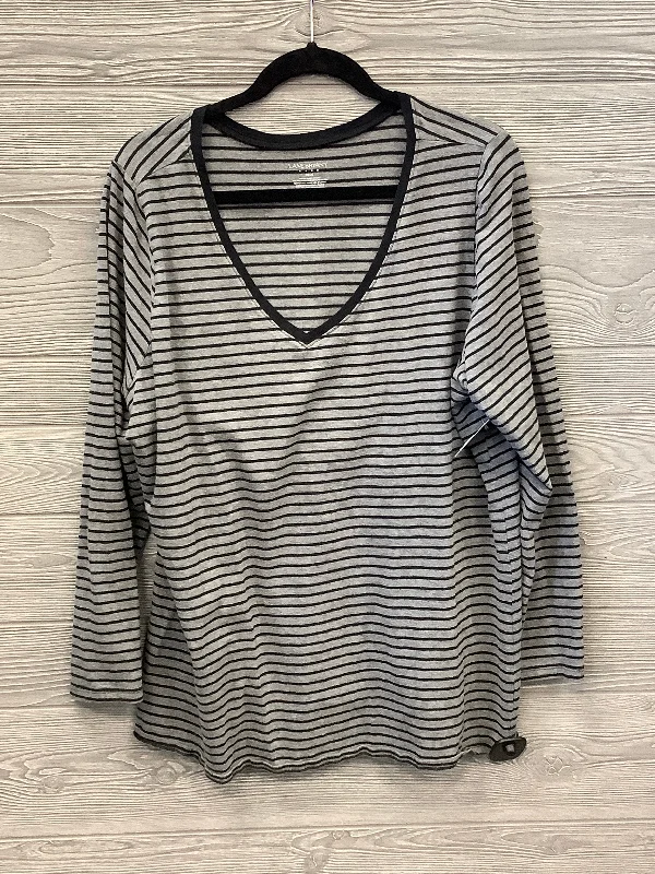 Top Long Sleeve By Lane Bryant In Grey, Size: 1x