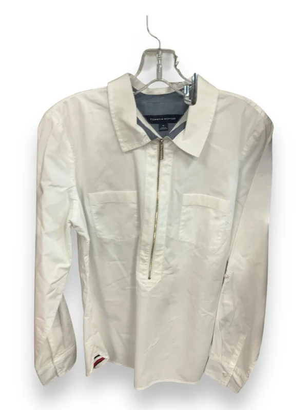 Top Long Sleeve By Tommy Hilfiger In White, Size: M