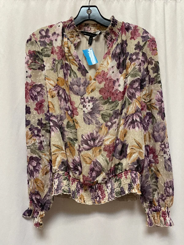 Top Long Sleeve By White House Black Market In Purple, Size: S