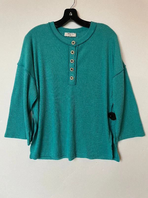 Top Long Sleeve By Zenana Outfitters In Blue, Size: S