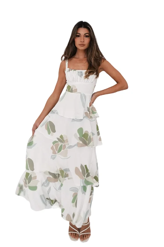 Aerin Floral Maxi Dress - Green