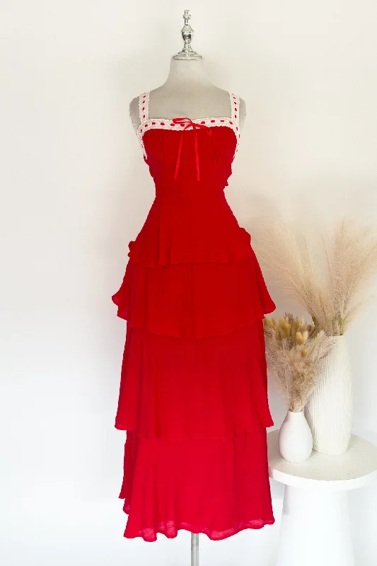 Nicole Maxi Dress - Red