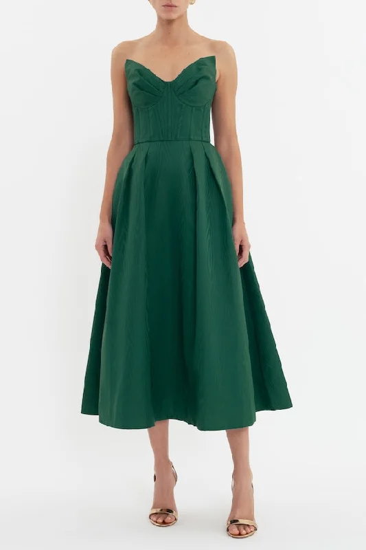 Luiza Strapless Midi Dress Green