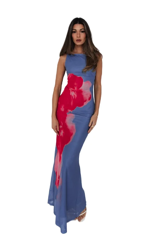 Ursula Floral Maxi Dress - Blue